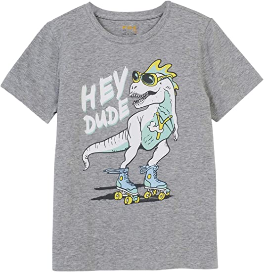 Photo 1 of M.D.K Boys Short Sleeve Roller Skating Dinosaur Graphic Print Tee T-Shirt
SIZE: 6-7