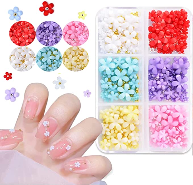 Photo 1 of ** SETS OF 3 **
3D Flower Nail Art Charms Acrylic Resin Flowers Nail Design Flowers Nail Rhinestones Kit with Silver Gold Nail Ball Beads for DIY Decoration Nail Craft Accessories
