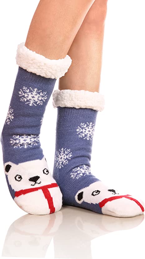 Photo 1 of ** SETS OF 2 **
Womens Sherpa Winter Fleece Lining Knit Animal Socks Non Slip Warm Fuzzy Cozy Slipper Socks
** NO SIZE PRINTED**
