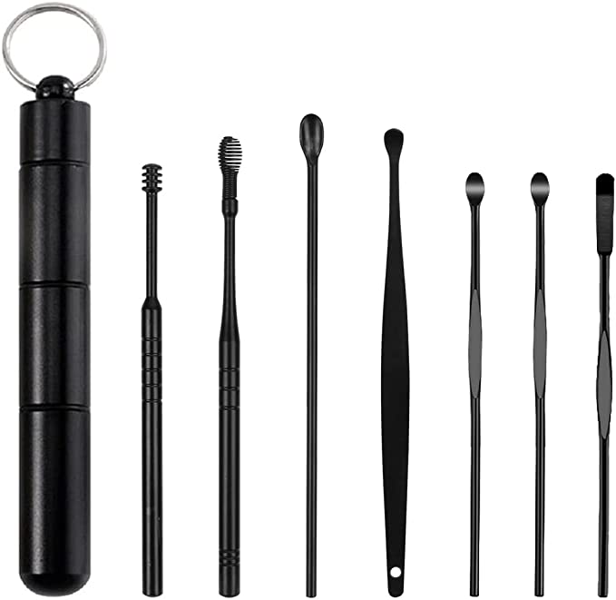 Photo 1 of ** SETS OF 4 **
SzeWare Ear Wax Removal, 7 in 1 Ear Cleaner, Ear Wax Removal Tool Kit, Portable Fashion Ear Wax Cleaning Tool Ear Picker Ear Pick Earwax Cleaner Set(Black)
