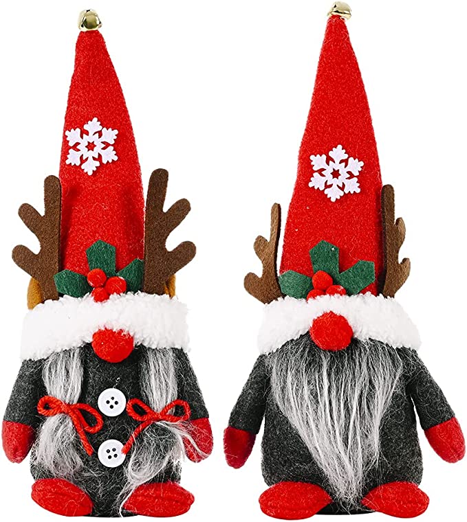 Photo 1 of ** 3 sets of 2**
2 Pieces Reindeer Christmas Gnomes Decorations, 10.5 Inches High Plush Doll with Bell, Tabletop Christmas Gnome Plush Doll Home Decoration
