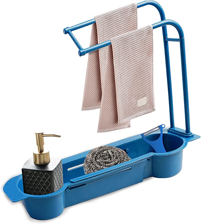 Photo 1 of ** SETS OF 2**
Adjustable Sink Storage Rack, Drainer Sink Tray Sponge Soap Holder, Expandable Organizer Holder Dish Cloth Hanger, Perfect Sink Basket Storage
