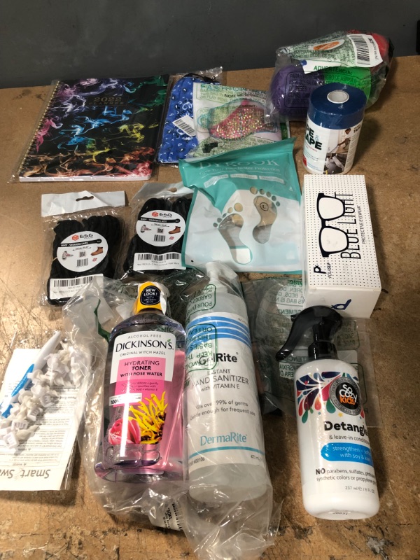 Photo 1 of ** A,AZON BUNDLE OF HOME GOODS , NOTBOOK, GLASSES , AND FACE MASK ***   ** NON-REFUNSABLE **   ** SOLD AS IS **