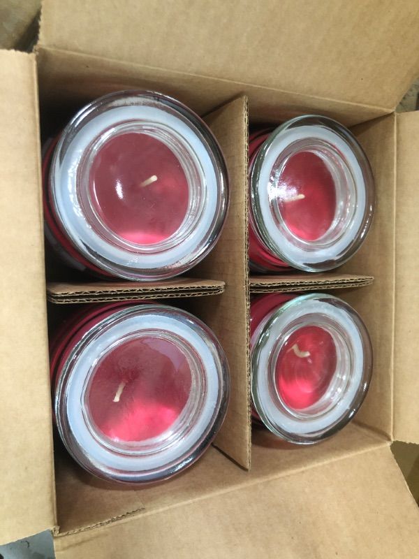 Photo 2 of ** SETS OF 4 **
20oz Value Jar Frosted Cheer Candle
