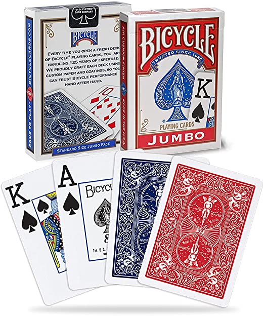 Photo 1 of ** SETS OF 6 **
Bicycle Standard Jumbo Playing Cards - Poker, Rummy, Euchre, Pinochle, Card Games
