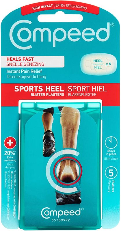 Photo 1 of ** SETS OF 2 **
Compeed Advanced Blister Care 5 Count Sports Pads (2 Packs), Hydrocolloid Bandages, Heel Blister Patches, Blister on Foot, Blister Prevention & Treatment Help, Waterproof Cushions
