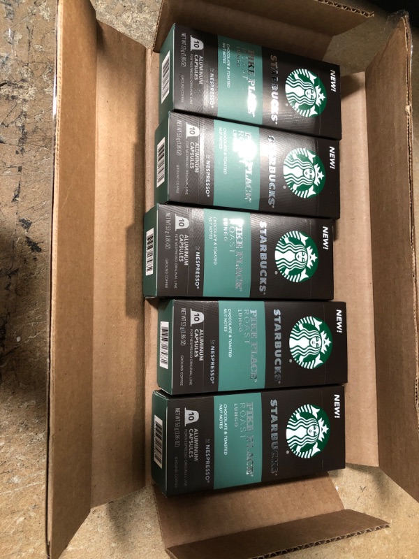Photo 2 of ** EXP: 05*10*2022 **   ** NON-REFUNDABLE **    ** SOLD AS IS **
Starbucks by Nespresso, Pike Place Roast (50-count single serve capsules, compatible with Nespresso Original Line System)
