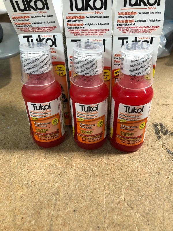 Photo 2 of *EXPIRES June 2023*
Tukol Children's Cold & Fever Relief Liquid Cherry - 4.0 Oz (3 pack)
