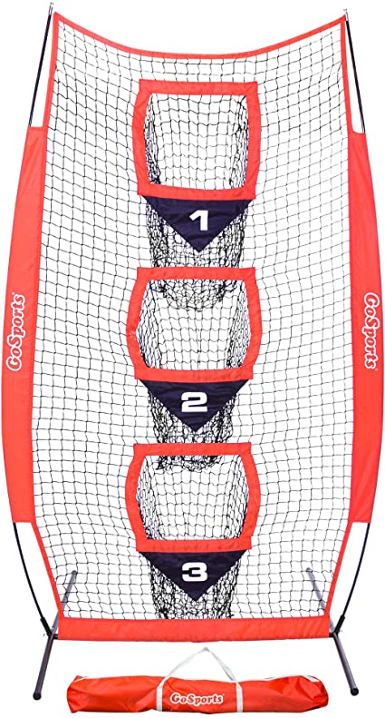 Photo 1 of *MISSING COMPONENTS* GoSports 8’ x 4’ Football Training Vertical Target Net, Improve QB Throwing Accuracy – Includes Foldable Bow Frame and Portable Carry Case
