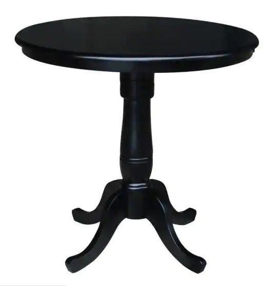 Photo 1 of *INCOMPLETE* BOX 1 OF 2* International Concepts Black Solid Wood Counter Height Table, 36" *TABLE TOP ONLY* 