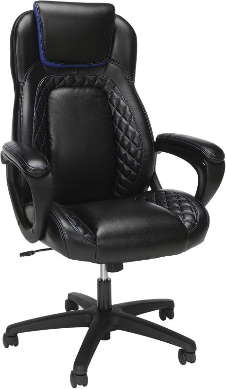 Photo 1 of ***PARTS ONLY*** OFM ESS Collection Racing Style SofThread Leather High Back Office Chair, BLACK 
