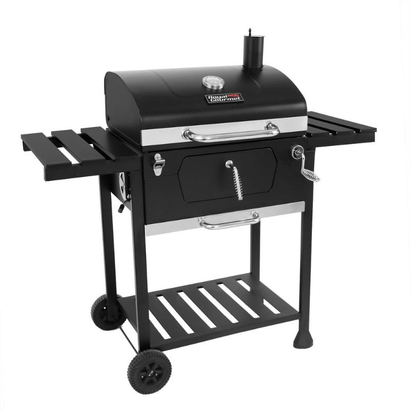 Photo 1 of **MINOR DAMAGE***
Royal Gourmet 24 in. Charcoal BBQ Grill in Black with 2-Side Table
