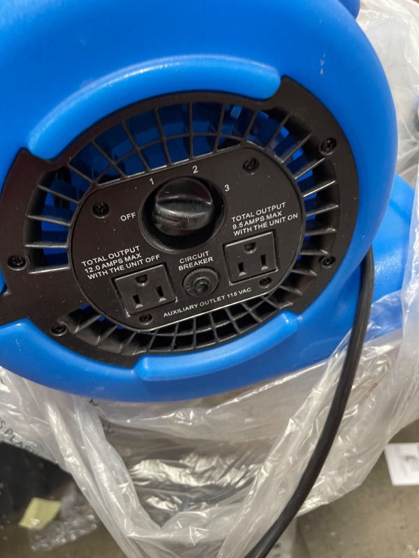 Photo 2 of 1/4 HP Air Mover Blower Fan for Water Damage Restoration Carpet Dryer Floor Home and Plumbing Use in Blue
