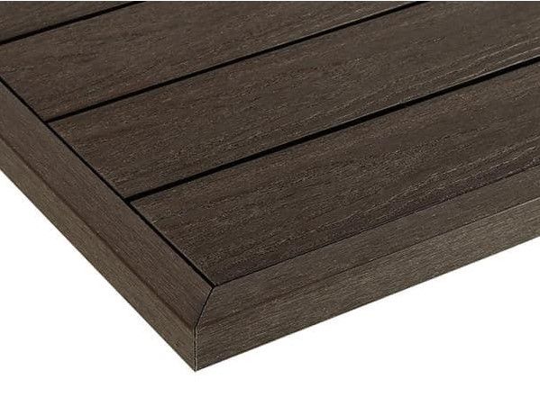 Photo 1 of 1/12 ft. x 1 ft. Quick Deck Composite Deck Tile Outside Corner Trim in Spanish Walnut (2-Pieces/Box)
