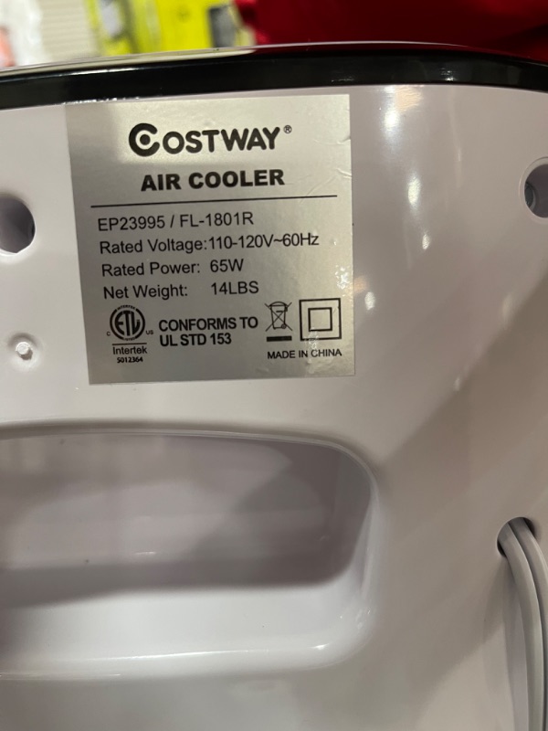 Photo 1 of Costway Evaporative Portable Air Cooler Fan & Humidifier with Filter Remote Control
