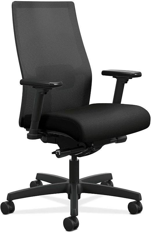 Photo 1 of ***PARTS ONLY*** HON Ignition 2.0 Mesh Back Task Chair with Adjustable Arms and Adjustable Lumbar Support, in Black
