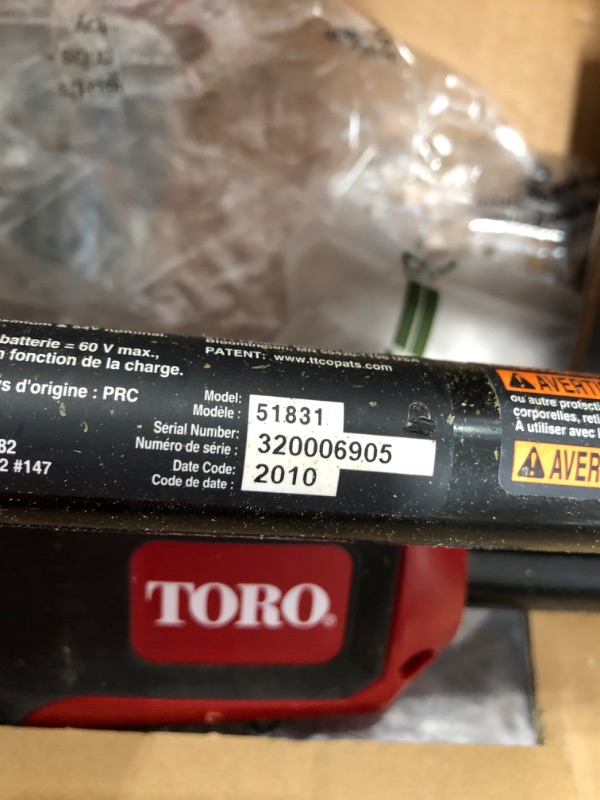 Photo 1 of (MISSING BATTERY/CHARGER) Toro 60V Max Lithium-Ion Brushless Cordless 15 in. / 13 in. String Trimmer