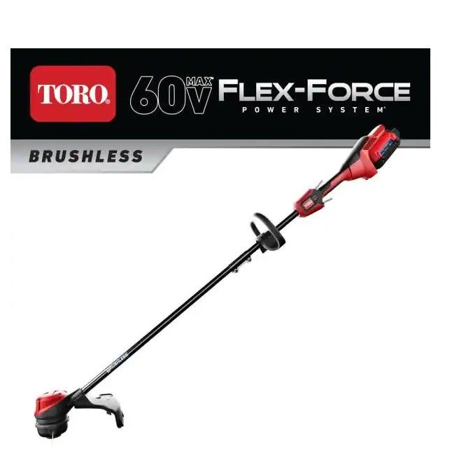 Photo 1 of (MISSING BATTERY/CHARGER) Toro 60V Max Lithium-Ion Brushless Cordless 15 in. / 13 in. String Trimmer
