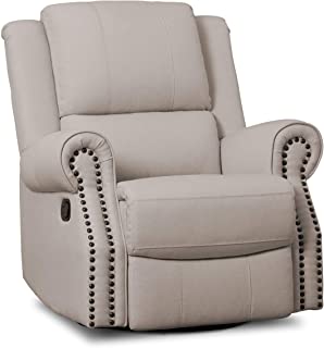 Photo 1 of (COSMETIC MATERIAL DAMAGE) Delta Children Dylan Nursery Recliner Glider Swivel Chair, Flax