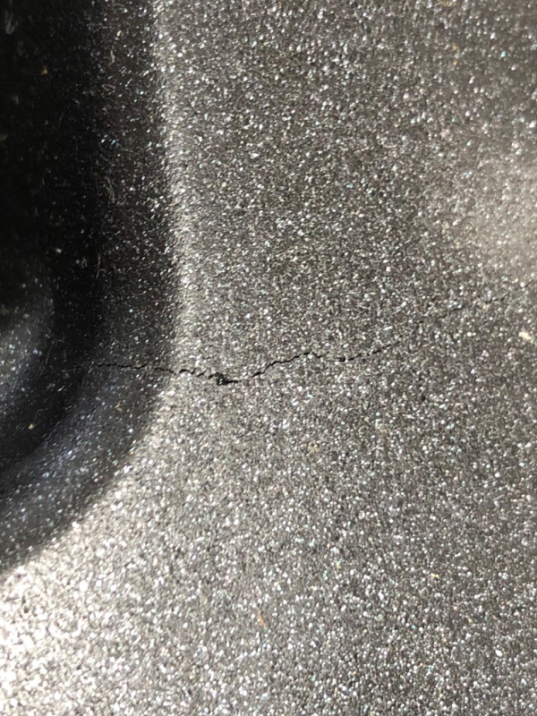 Photo 3 of (BROKEN OFF CORNER; CRACKED) Kraus Quarza Kitchen Sink, 33-Inch Equal Bowls, Black Onyx Granite, KGD-433B model