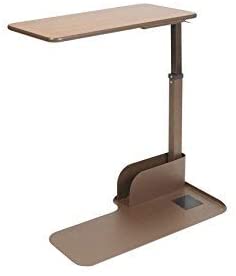 Photo 1 of (SCRATCHED METAL; DAMAGED TABLE CORNER) Healthline Adjustable Overbed Table (Right Side)
