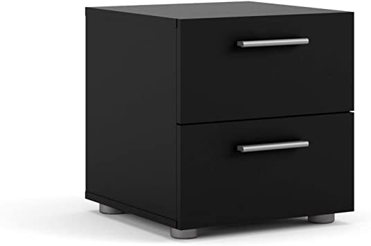 Photo 1 of 2 Drawer Nightstand Scale for Small Space Living, Contemporary Style, Scandinavian Design, Black Matte