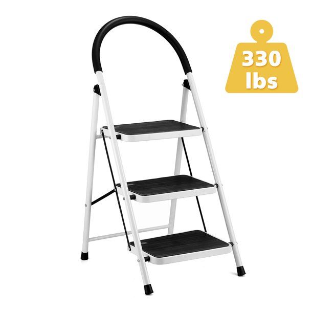 Photo 1 of **P0ARTS ONLY**KingSo 3 Step Ladder, Folding Stool with Steel Wide Anti-Slip Pedal and Handgrip
