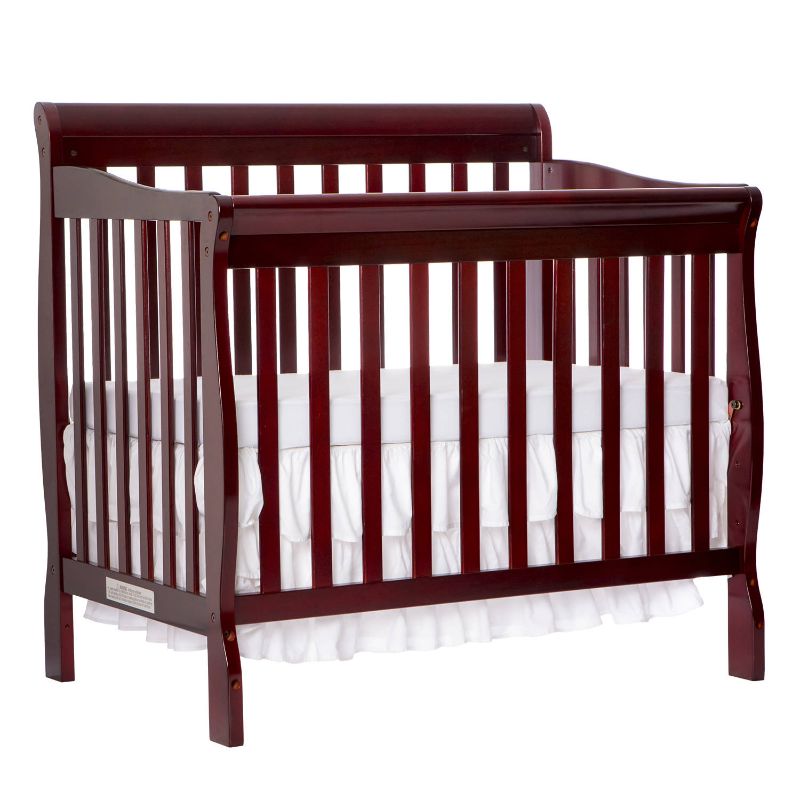 Photo 1 of Dream on Me Aden 4-in-1 Cherry Convertible Mini Crib, Red
