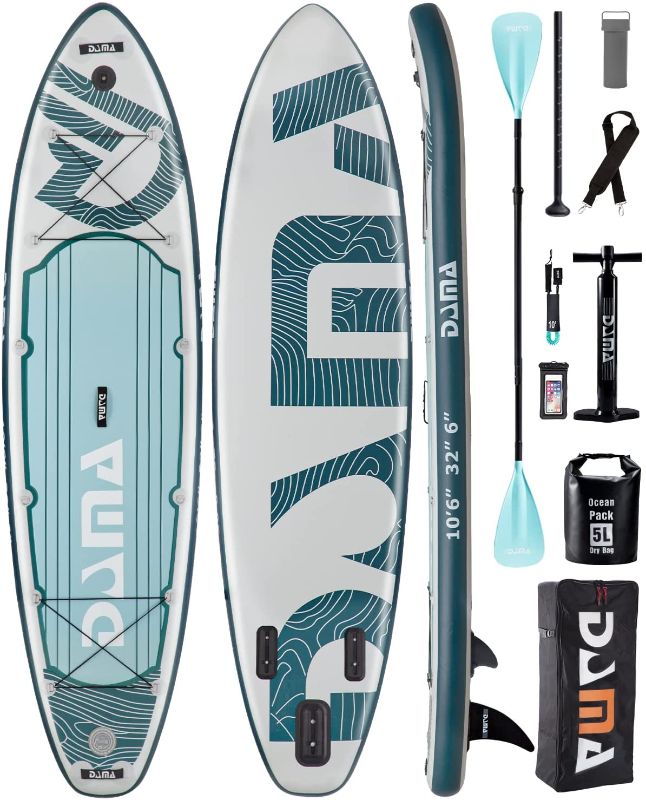 Photo 1 of 
DAMA Inflatable Paddle Boards Stand Up, Reinforced Drop Stitch, Bearing Stand Up Inflatable Board, Camera Seat, Floating Paddle, Double Action Hand Pump, Dry Bag, Durabl & Stable
