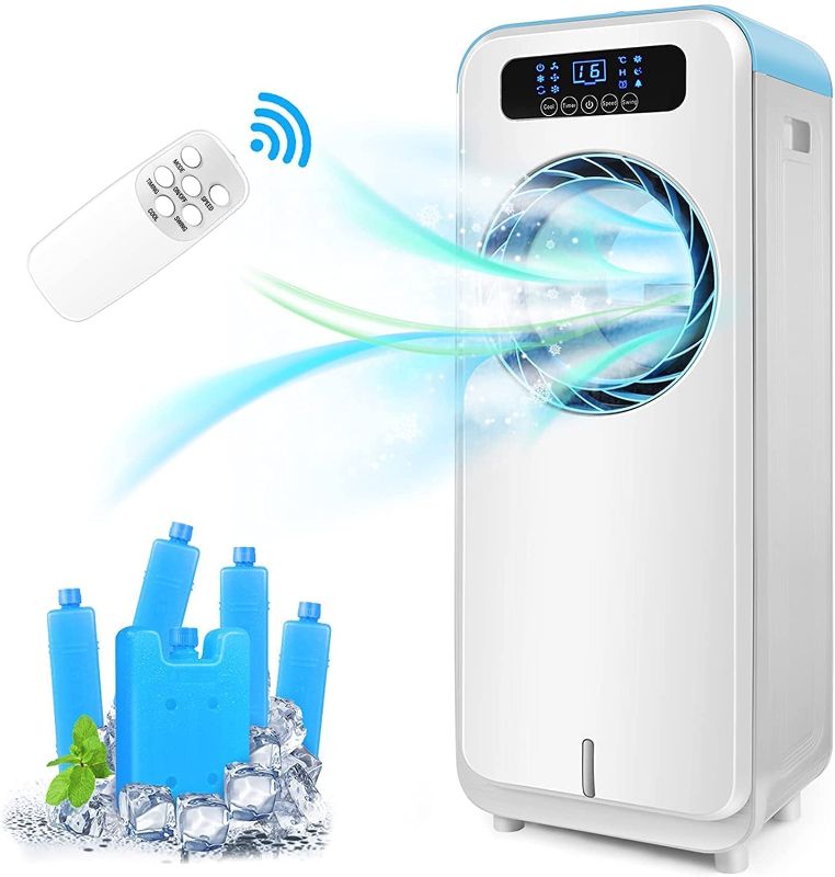 Photo 1 of ***NO REMOTE**Bestooth Evaporative Air Cooler, 3-in-1 Portable Air Conditioner Fan with Remote Control, Cooling & Humidify with 3 Speeds, 4 Wind Mode, LED Display, Timer, Bladeless Fan for Large Room Office