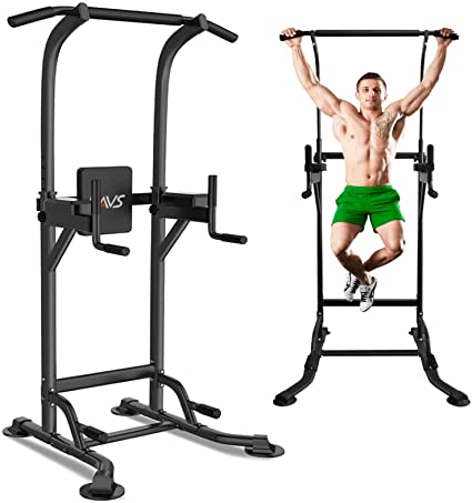 Photo 1 of **PARTS ONLY**RAVS Power Tower Pull Up Dip Station Multi-Function Home Gym Strength Fitness Training Workout Equipment with 6 Levels Height Adjustable Handle Max Load 330Lbs
