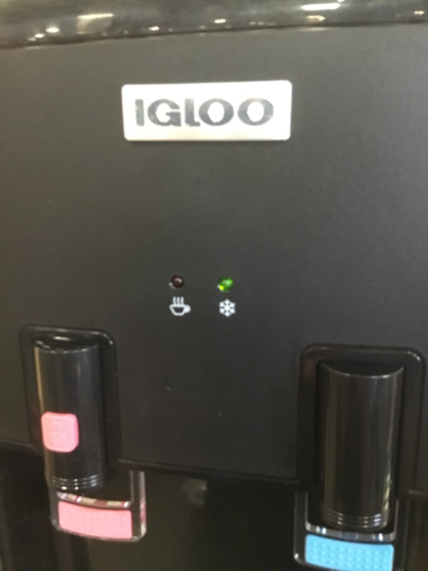 Photo 3 of Igloo IWCTL352CHBKS Stainless Steel Hot & Cold Top-Loading Water Cooler Dispenser, Holds 3 & 5 Gallon Bottles,