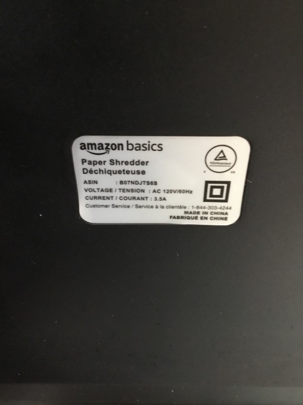 Photo 4 of Amazon Basics 8-Sheet High-Security Micro-Cut Shredder with Pullout Basket