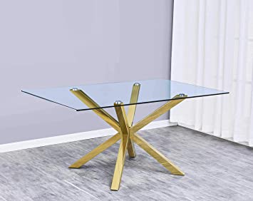 Photo 1 of **INCOMPLETE BOX 1 OF 2**Best Quality Furniture Dining Table Only Gold
