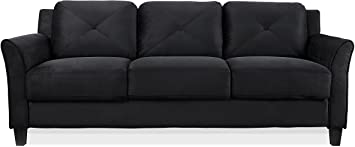 Photo 1 of **INCOMPLETE BOX 1 OF 2**Lifestyle Solutions HRFKS3BK Grayson Sofa, 78.7" W x 31.5" D x 32.7" H, Black
