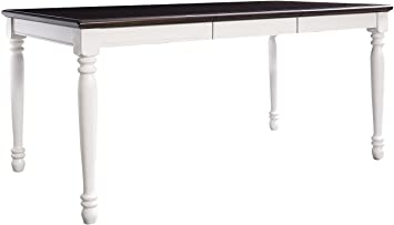 Photo 1 of (DAMAGED LEAF/TABLE CORNER; CRACKED/DAMAGED TABLE FRAME) Crosley Furniture Shelby Dining Table, Expandable, Distressed White, 36"D x 47.25"W x 30.75"H

