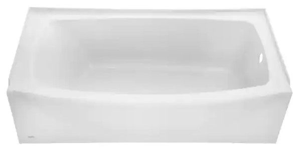 Photo 1 of (CRACKED EDGE) American Standard Ovation 60 in. Right Drain Bathtub in Arctic White
