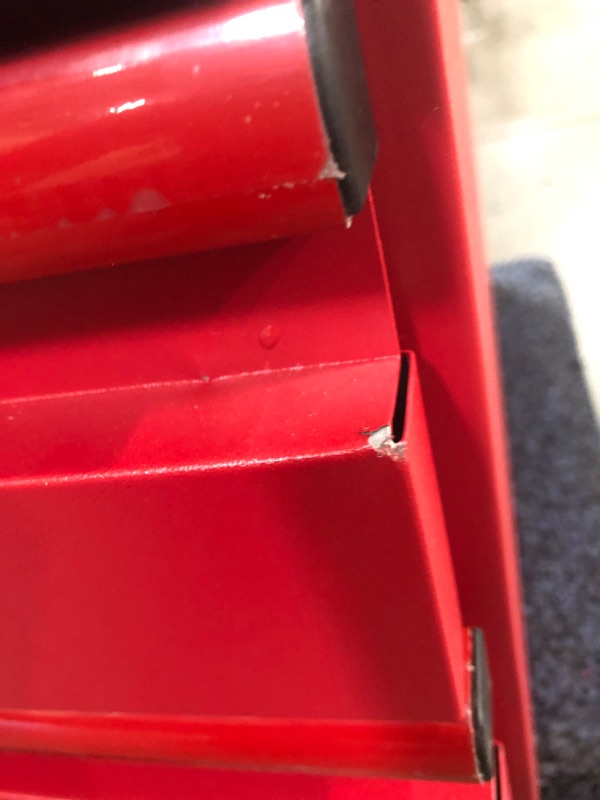 Photo 5 of (CRACKED/SCRATCHED TABLE; BENT DRAWER SIDE; SCRATCHED METAL) Husky Heavy Duty Welded 18-Gauge Steel 5-Drawer Garage Base Cabinet in Red (28 in. W x 32 in. H x 21.5 in. D)