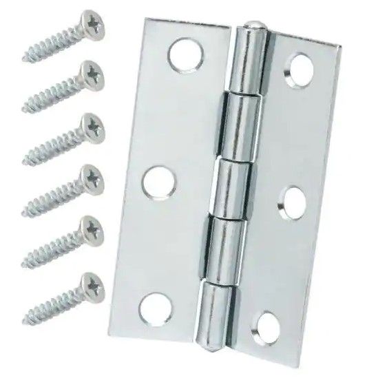 Photo 1 of 10 of - Everbilt 3 in. Zinc Plated Non-Removable Pin Narrow Utility Hinges (2-Pack)