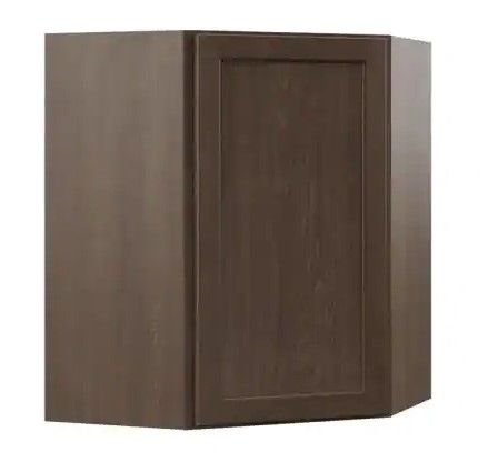 Photo 1 of (DAMAGED EDGES/CORNERS/SIDE)
Hampton Bay Shaker Assembled 24x36x12 in. Diagonal Corner Wall Kitchen Cabinet in Brindle