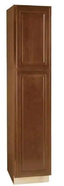 Photo 1 of (DAMAGED TOP EDGES)
Hampton Bay Hampton Cognac Raised Panel Stock Assembled Pantry Kitchen Cabinet (18 in. x 84 in. x 24 in.)