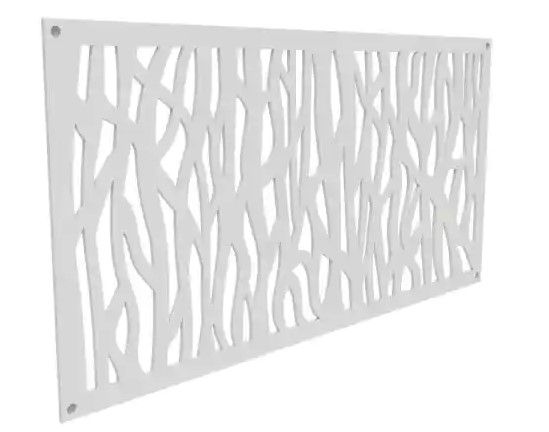 Photo 1 of (DIRTY)
2 ft. x 4 ft. Sprig White Vinyl Decorative Screen Panel