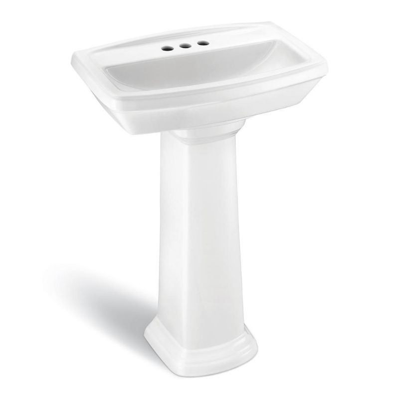 Photo 1 of (MISSING PEDESTAL)
Glacier Bay Designer 24 in. Pedestal Sink Basin with 4 in. Faucet Center in White
