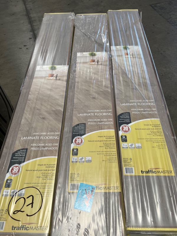 Photo 4 of *** PALLET OF  27  CASES *** EIR Ashcombe Aged Oak 8 mm Thick x 7-11/16 in. Wide x 50-11/16 in. Length Laminate Flooring (21.63 sq. ft. / case)
