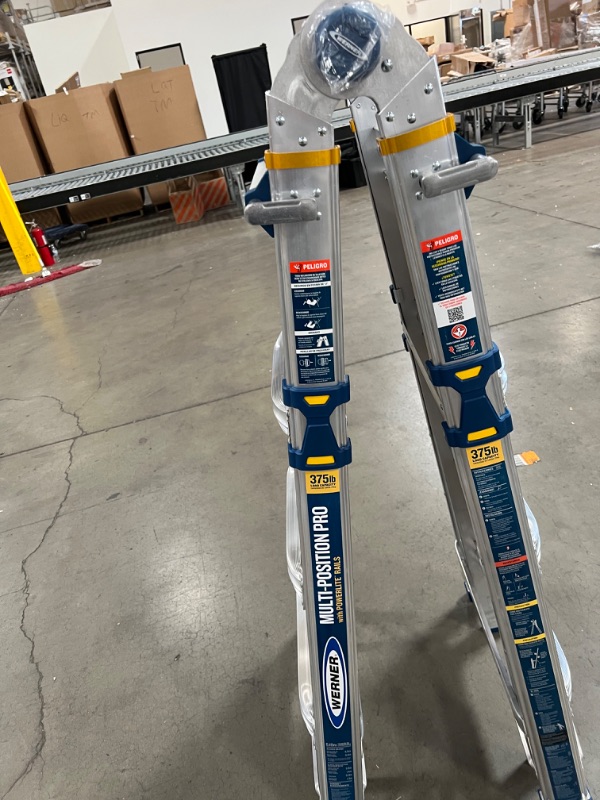 Photo 6 of 18 ft. Reach Aluminum 5-in-1 Multi-Position Pro Ladder with Powerlite Rails 375 lbs. Load Capacity Type IAA Duty
