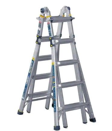 Photo 1 of ***PARTS ONLY*** 22 ft. Reach Aluminum 5-in-1 Multi-Position Pro Ladder with Powerlite Rails 375 lbs. Load Capacity Type IAA Duty
