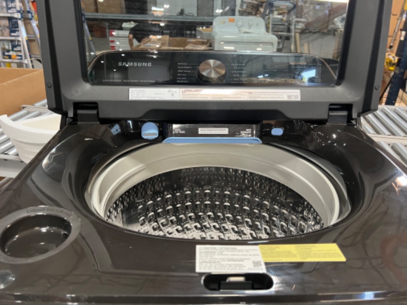 Photo 3 of 5.5 cu. ft. Extra-Large Capacity Smart Top Load Washer with Auto Dispense System in Brushed Black
