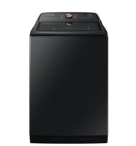 Photo 1 of 5.5 cu. ft. Extra-Large Capacity Smart Top Load Washer with Auto Dispense System in Brushed Black
