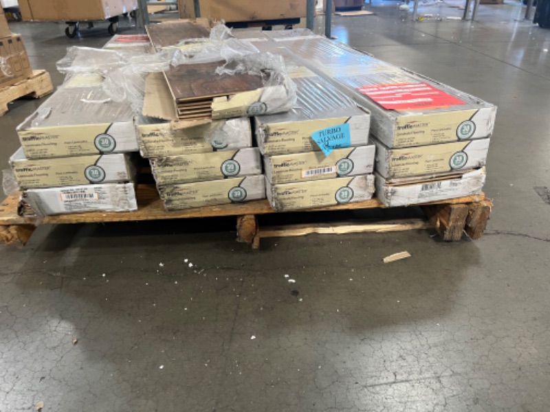 Photo 6 of **PALLET OF 12 CASES **** Hand scraped Saratoga Hickory 7 mm Thick x 7-2/3 in. Wide x 50-5/8 in. Length Laminate Flooring (24.17 sq. ft. / case)
