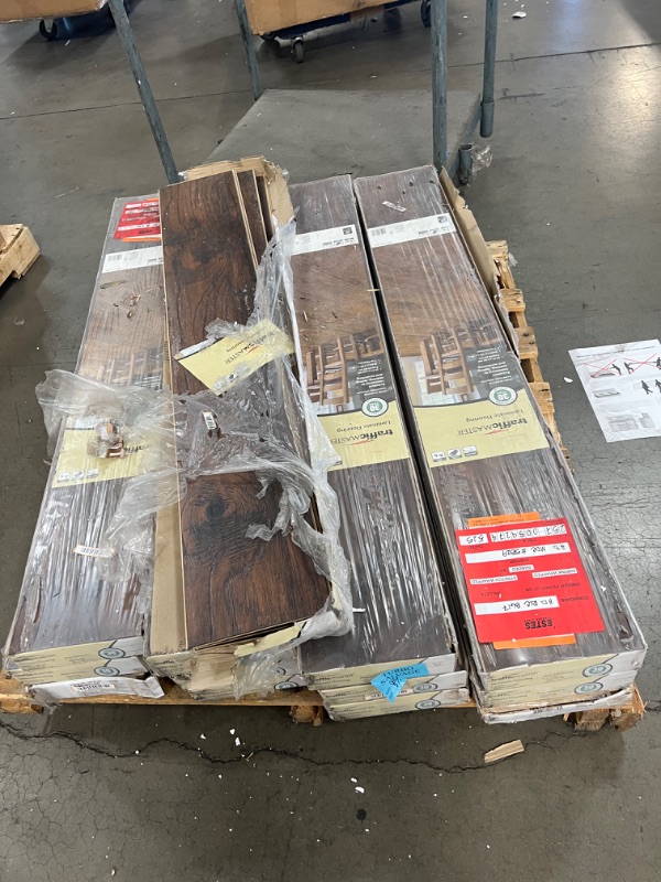 Photo 2 of **PALLET OF 12 CASES **** Hand scraped Saratoga Hickory 7 mm Thick x 7-2/3 in. Wide x 50-5/8 in. Length Laminate Flooring (24.17 sq. ft. / case)
